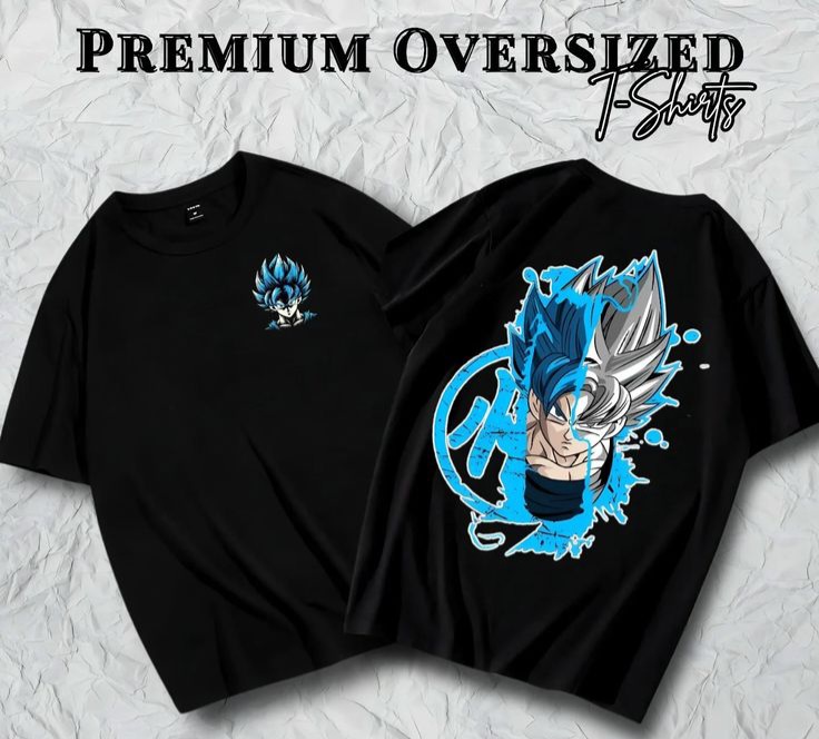 Blue Anime – Premium Oversized T-Shirt