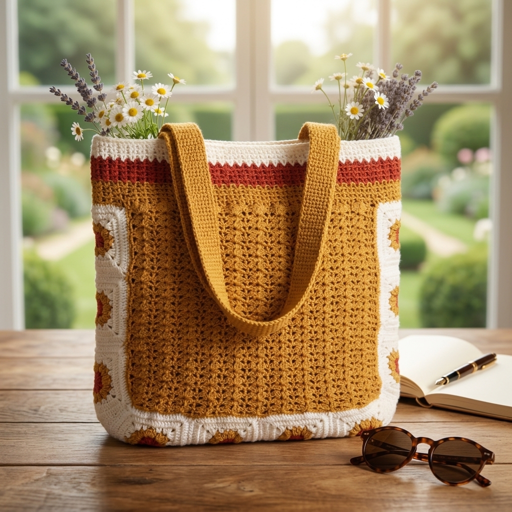 Crochet granny square  tote bags
