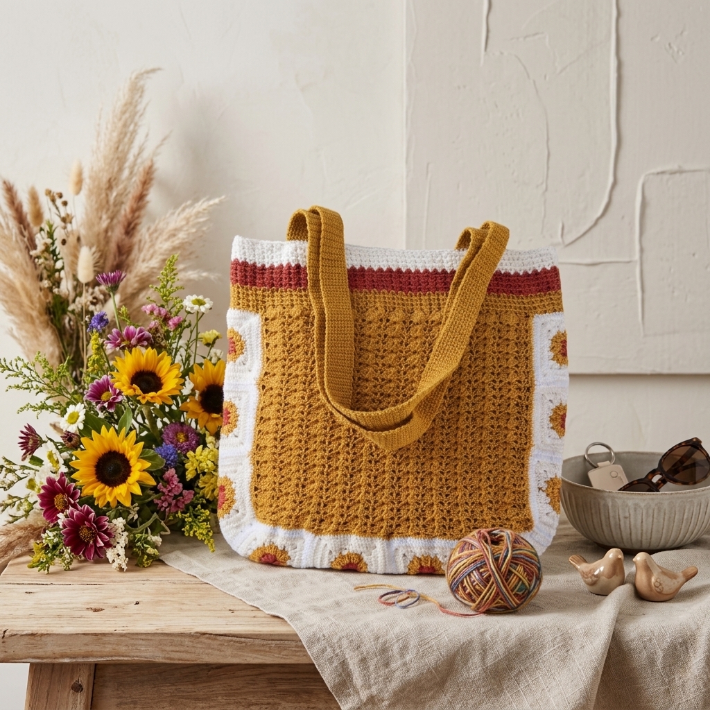 Crochet granny square  tote bags