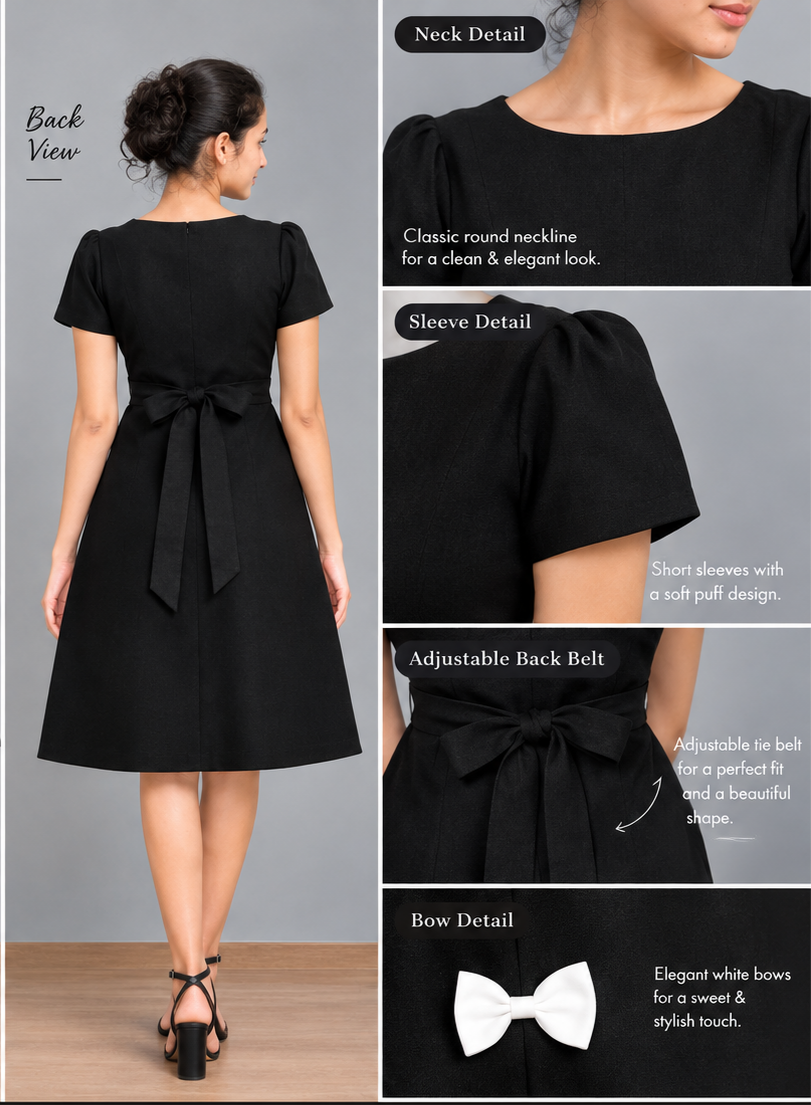 Elegant black A-Line Frock